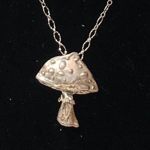Sterling Silver Mushroom Pendant by Joanne Cooper
